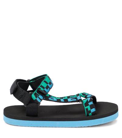 Shop Stella Mccartney Logo Sandals In Azzurro/verde