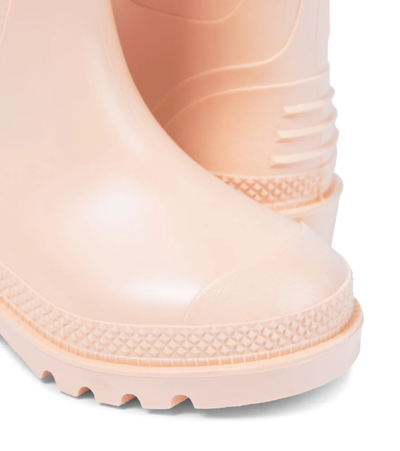 Shop Chloé Logo Rubber Boots In Pale Pink