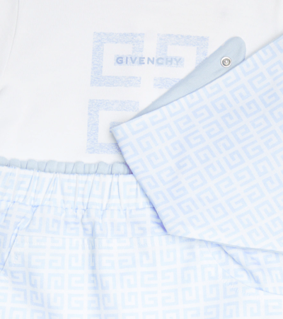 Shop Givenchy Baby T-shirt, Shorts And Bib Set In Blue