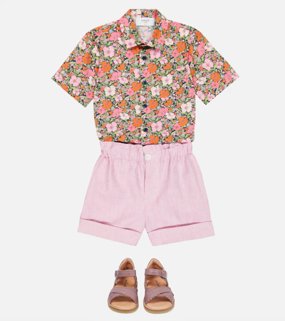 Shop Paade Mode Linen Shorts In Forgetmenot Pink
