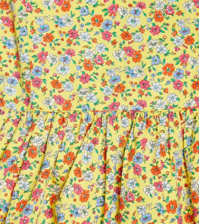 Shop Polo Ralph Lauren Floral Cotton Dress In Yellow Multi