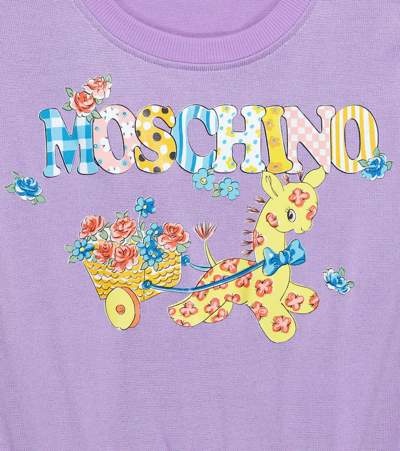 Shop Moschino Printed Cotton-blend Sweatshirt In Purple