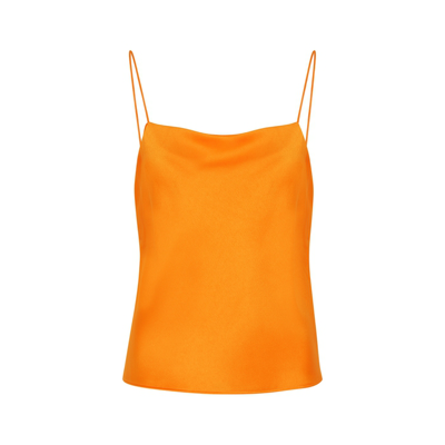 Shop Alice And Olivia Harmon Orange Draped Satin Top