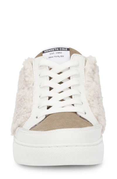 Shop Kenneth Cole New York Kam Faux Shearling Low Top Sneaker In Natural/ Taupe