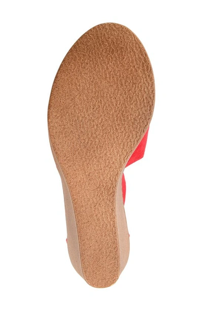 Journee Collection Womens Kedzie Medium And Wide Width Buckle Open Toe Wedge In Red