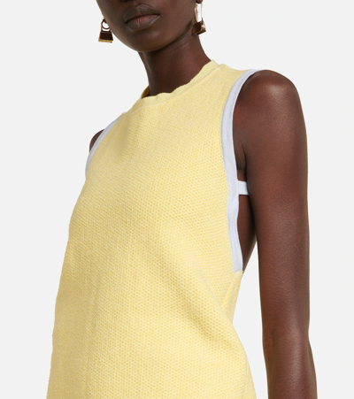 Jacquemus La Robe Sorbetto Cotton Blend Dress In Light Yellow