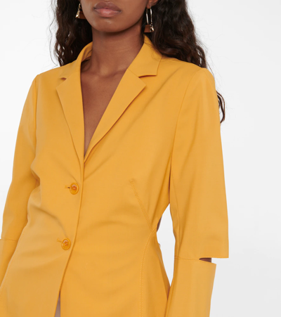 Shop Jacquemus La Veste Melo Wool-blend Blazer In Orange