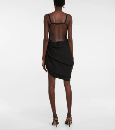 Shop Jacquemus La Robe Saudade Asymmetric Minidress In Black