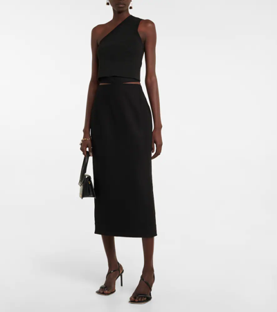 Shop Jacquemus La Maille Ascu Linen-blend Crop Top In Black