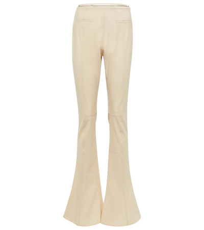 Shop Jacquemus Le Pantalon Tangelo Wool-blend Pants In Off-white