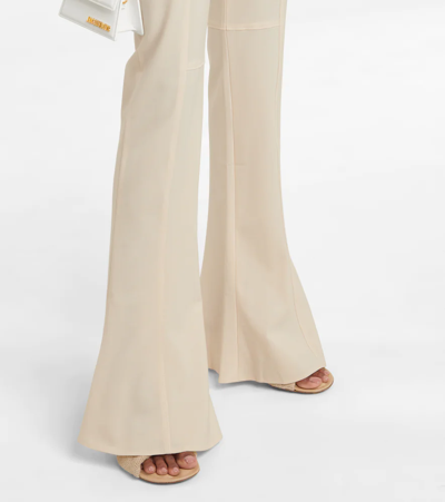 Shop Jacquemus Le Pantalon Tangelo Wool-blend Pants In Off-white