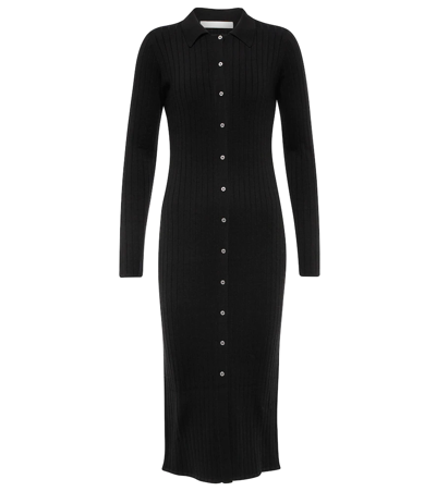 Shop Dion Lee Wool-blend Midi Dress In Black