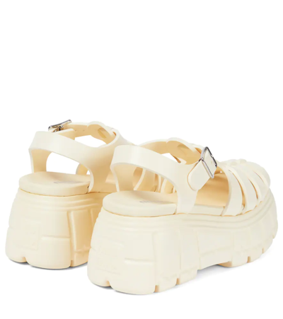 Miu Miu Fisherman Platform Sandals In Avorio