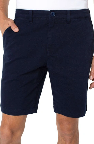 Liverpool Los Angeles Liverpool Stretch Cotton Shorts In Ink