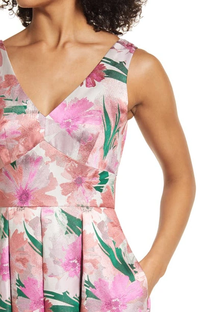 Shop Eliza J Floral Sleeveless Fit & Flare Dress In Pnk