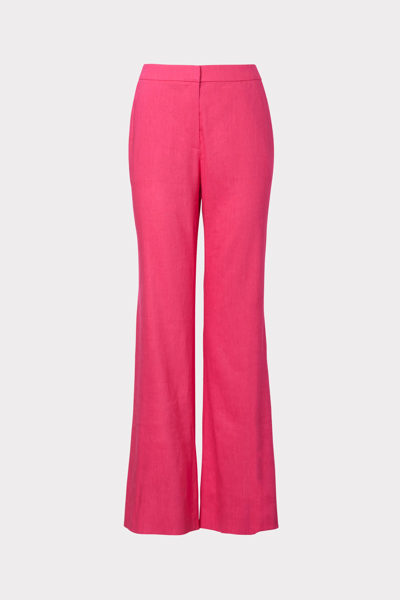 Shop Milly Lennon Linen Pant In  Pink