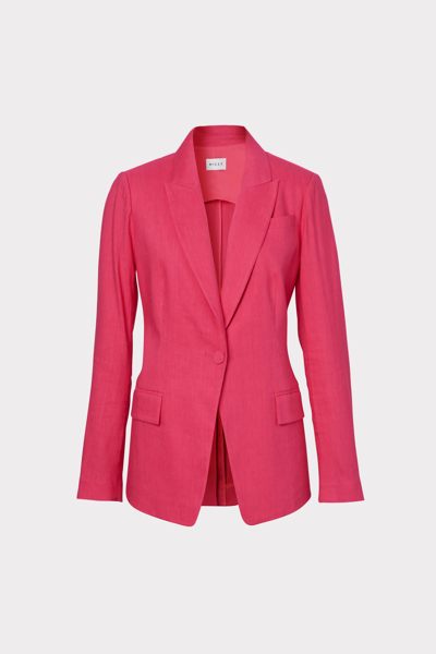 Shop Milly Avery Linen Blazer In  Pink