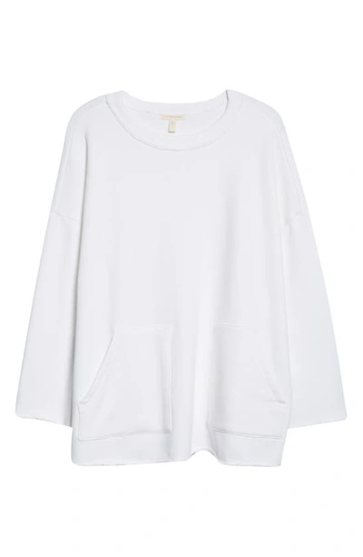 Shop Eileen Fisher Boxy Sweatshirt In White