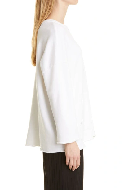 Shop Eileen Fisher Boxy Sweatshirt In White