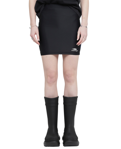 Shop Balenciaga Tracksuit Stretch Mini Skirt In Black