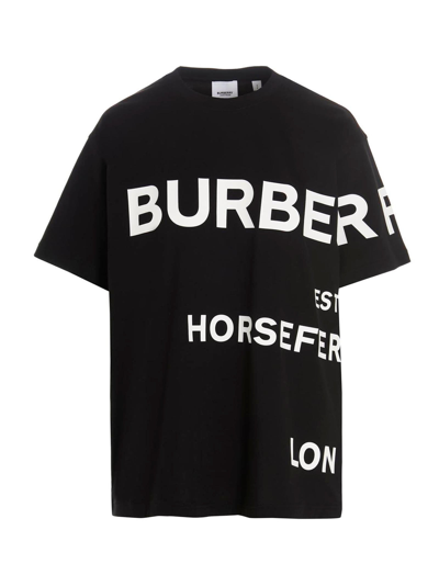 Shop Burberry Horseferry Print Oversized Crewneck T In Black
