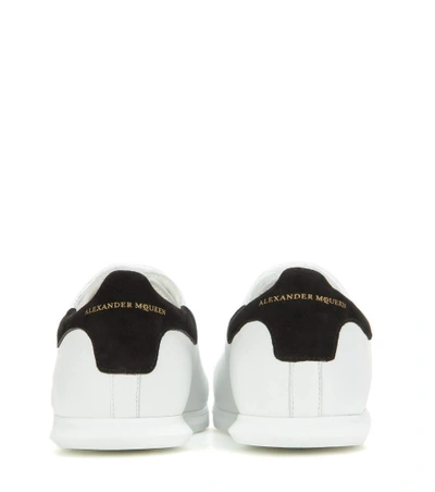 Shop Alexander Mcqueen Leather And Suede Sneakers