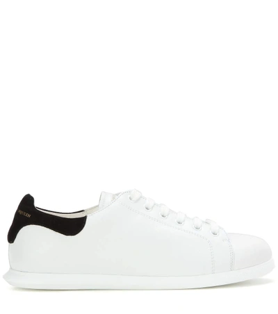 Shop Alexander Mcqueen Leather And Suede Sneakers