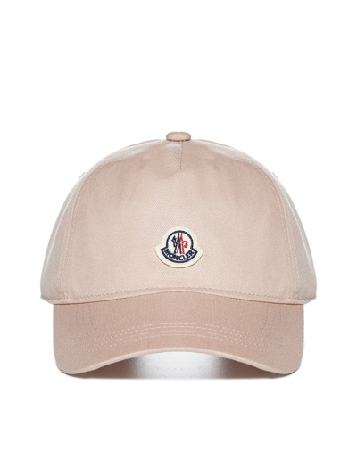 Shop Moncler Logo Patch Baseball Hat In Pink