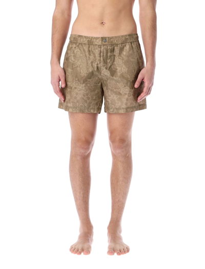 Shop Moncler Printed Beach Swim Shorts In Multi