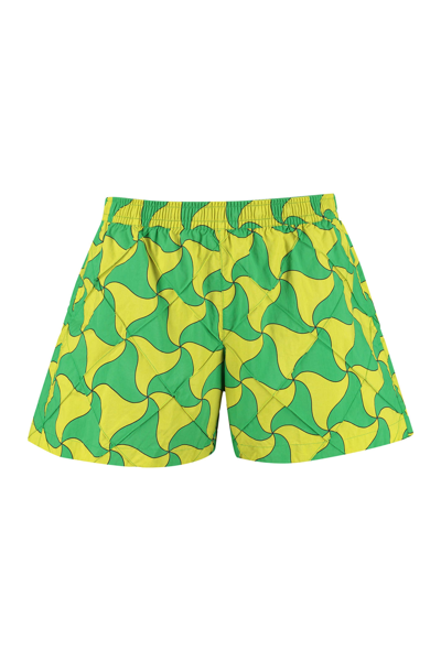 Shop Bottega Veneta Printed Swim Shorts In Multicolor