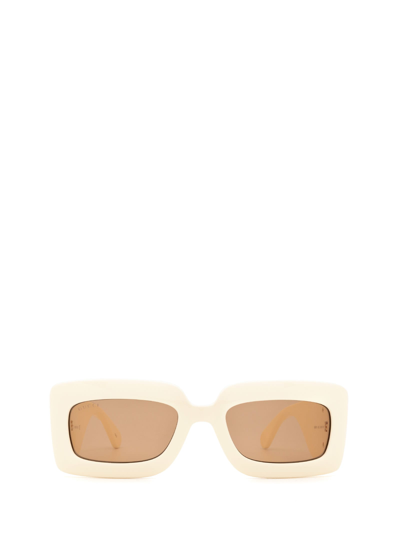 Shop Gucci Gg0811s Ivory Sunglasses