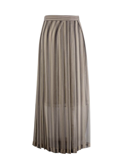 Shop Brunello Cucinelli High Waist Maxi Skirt In Grey