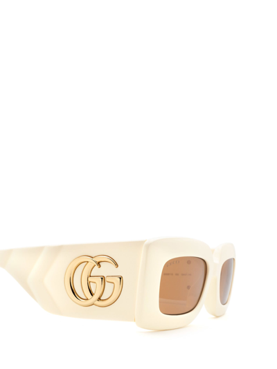 Shop Gucci Gg0811s Ivory Sunglasses