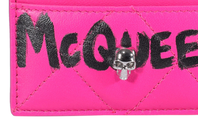 Shop Alexander Mcqueen Logo Card Holder In Pink
