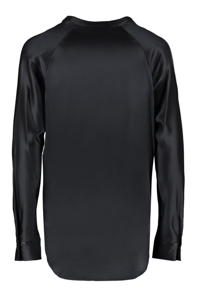 Shop Vince Silk Blouse In Black