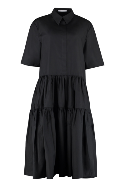 Shop Cecilie Bahnsen Primrose Cotton Shirtdress In Black