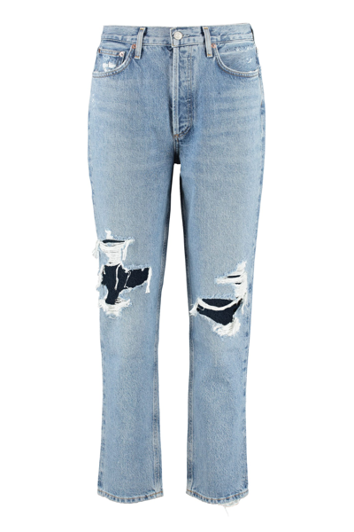Shop Agolde Fen 5-pocket Jeans In Blue