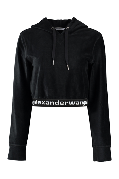 Shop Alexander Wang Corduroy Hoodie In Black