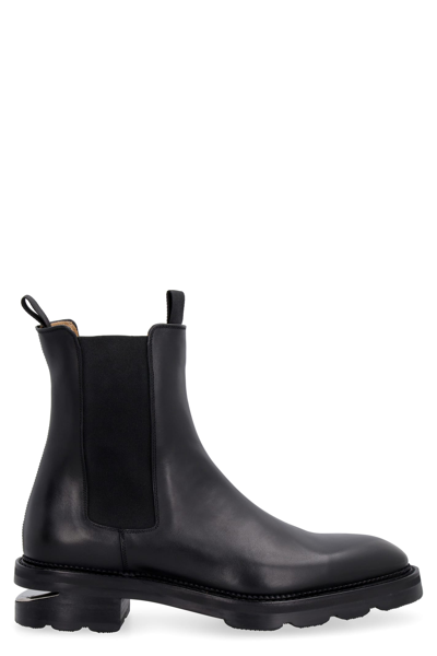Shop Alexander Wang Leather Chelsea Boots In Black