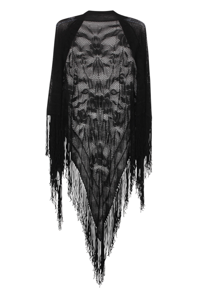 Shop Faliero Sarti Lisetta Knitted Shawl In Black