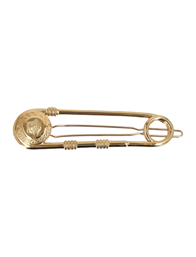Shop Versace Medusa Hair Pin In Gold