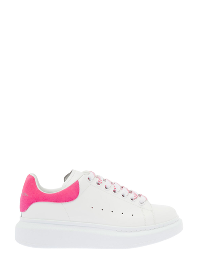 Shop Alexander Mcqueen Womens White Big Sole Leather Sneakers