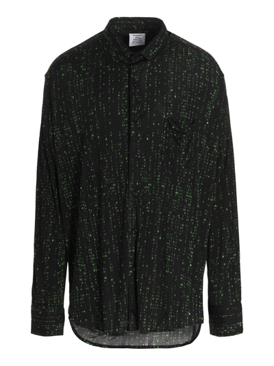 Shop Vetements Green Code Shirt In Black