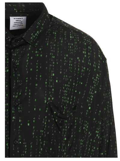 Shop Vetements Green Code Shirt In Black
