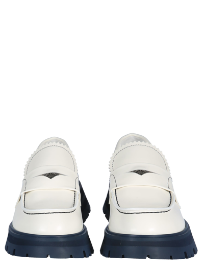 Alexander Mcqueen Wander Chunky Lug Loafers In Bianco