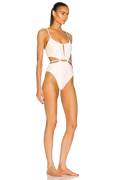 Shop Jonathan Simkhai Genesis Cut Out Swimsuit In White