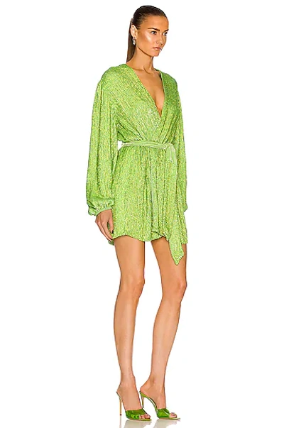 Shop Retroféte Gabrielle Robe Dress In Lime Green
