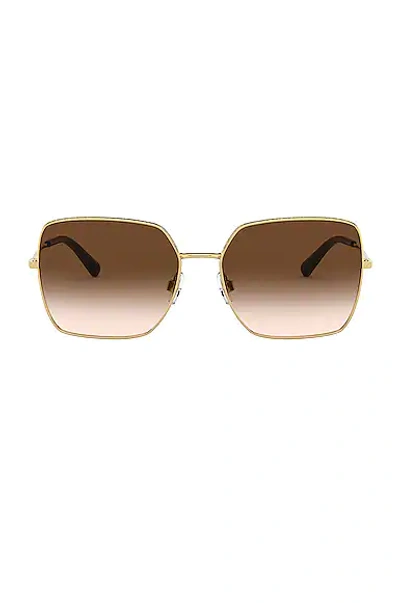 Shop Dolce & Gabbana Metal Square Sunglasses In Brown