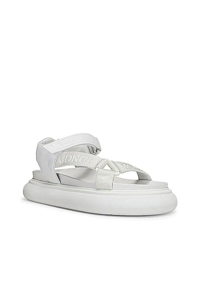 Moncler Catura Womens Leather Ankle Strap Slingback Sandals In White