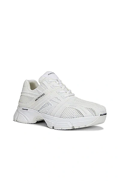 Balenciaga Modern White Sneakers With Breathable Mesh Upper In White